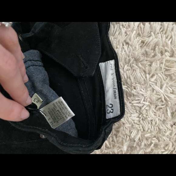 Rag and Bone mid rise black jeans super soft stretchy material cute lace up - Picture 5 of 6